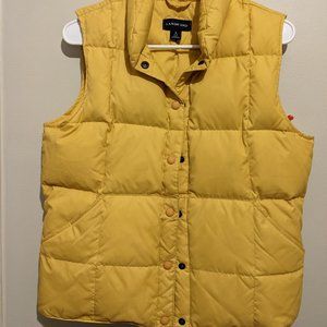 Lands End yellow puffy down vest women's S